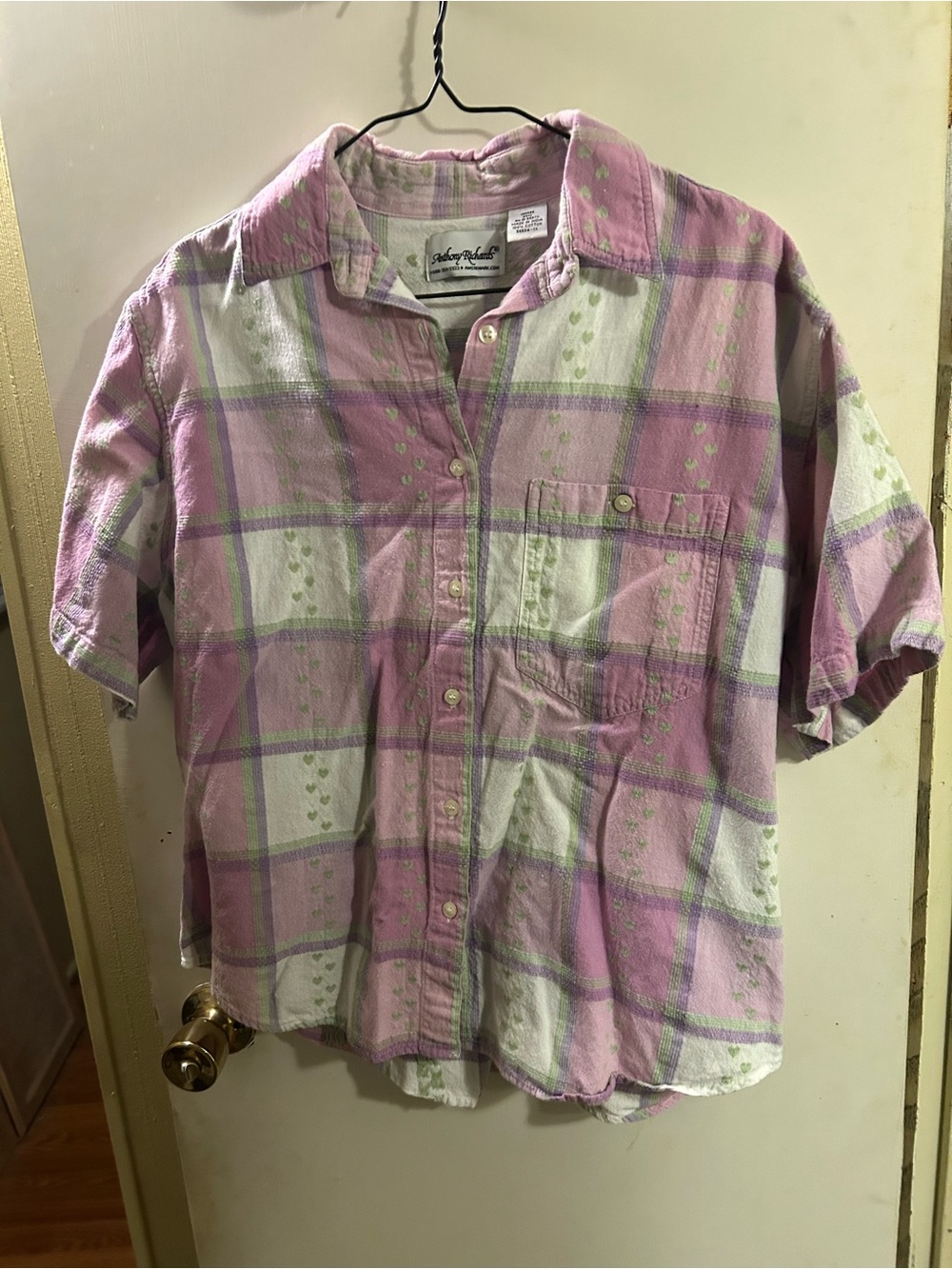 Anthony Richards Pink and White Plaid Button-Down Shirt